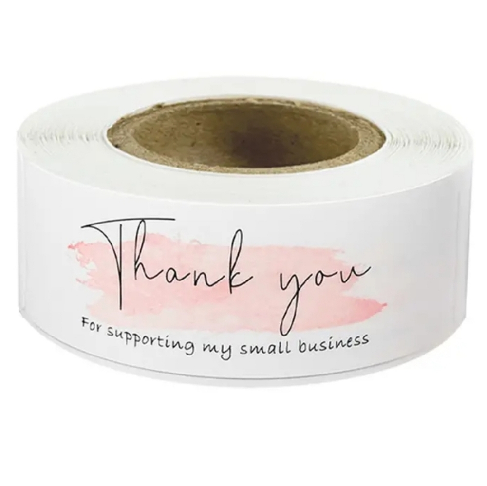 60 Large 3"x2.5x  THANK YOU for supporting my business labels!! Pink